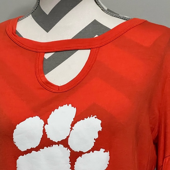 Clemson Ladies T-Shirt from Gameday Couture w/ Ruffled Sleeves - Size Medium - Picture 4 of 11